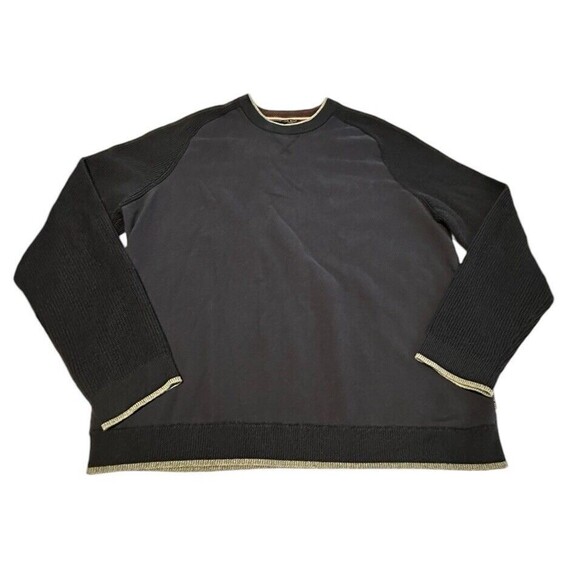 TED BAKER London Wool 6 2XL Crewneck Sweater Sweatshirt Navy Ribbed Men #IJ11-5 - Picture 3 of 12